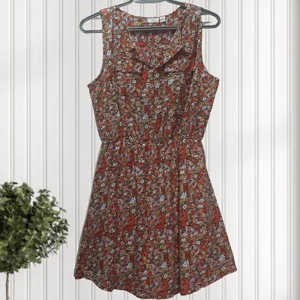 S | Ripe | Floral Sleeveless Pocket V-Neck Casual Dress